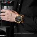 RISTOS Stainless Steel Men Sport Watch Analog Wristwatch Multifunction Fashion Chronograph Watches Relojes Masculino 9338